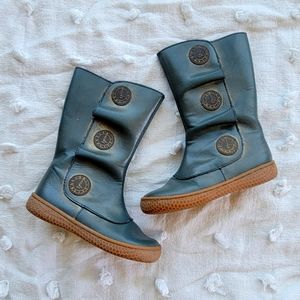 Livie & Luca Tiempo Blue Gold Button Boots Girls sz 7